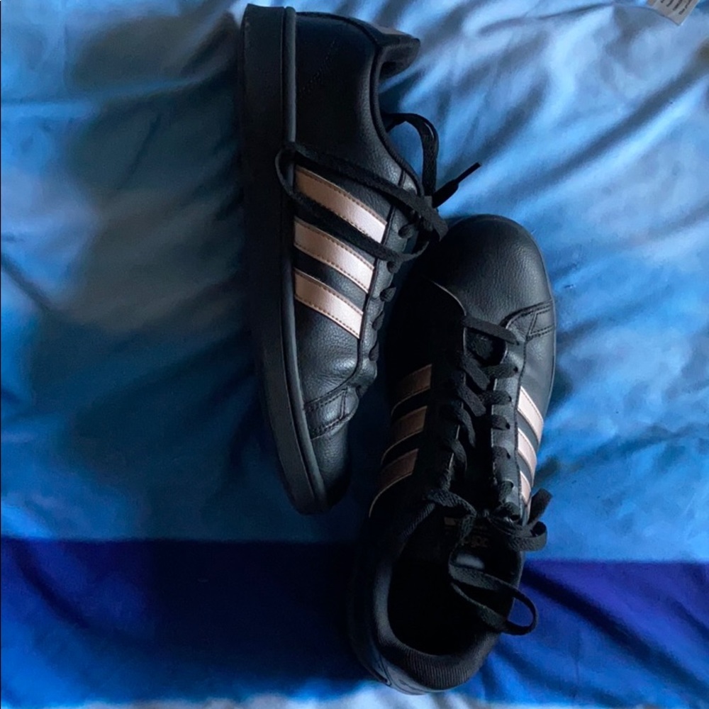 Black and Rose Gold 8 1/2 size Adidas Shoes